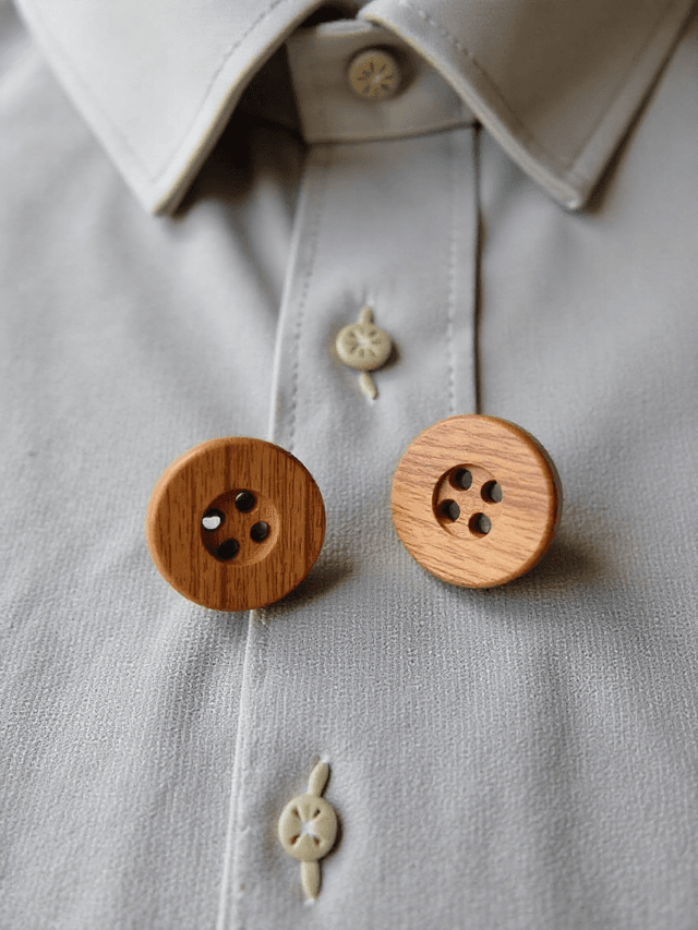 Small Olive Wood shirt Buttons, Cl...